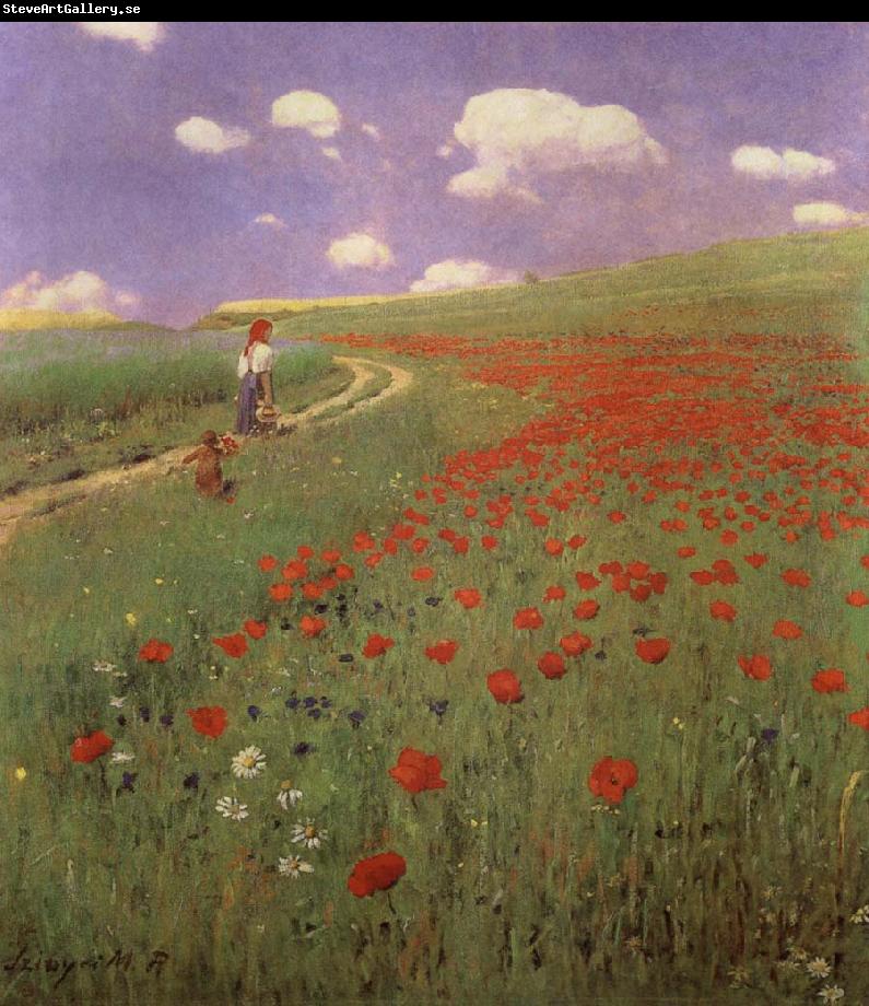 Merse, Pal Szinyei A Field of Poppies